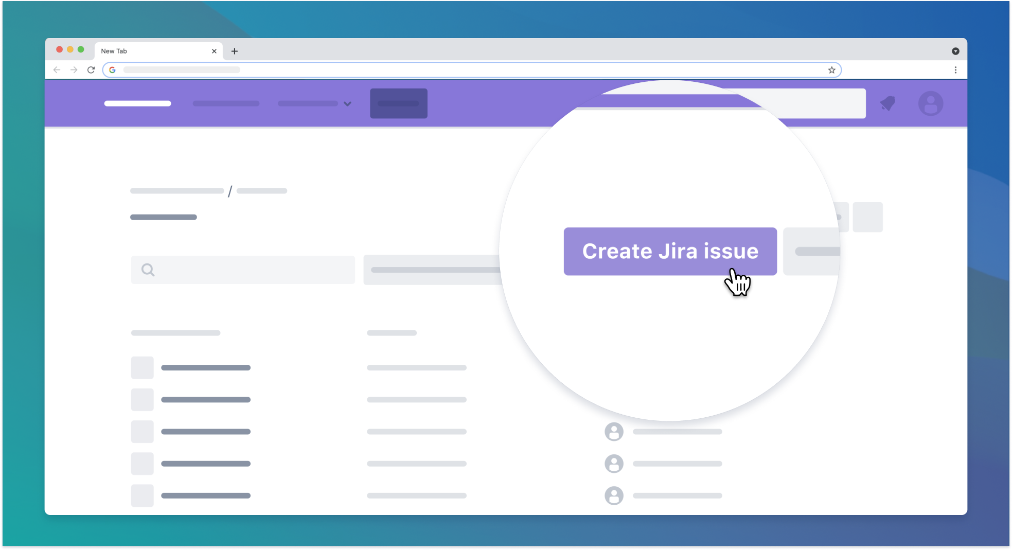 image of Create Jira issue button
