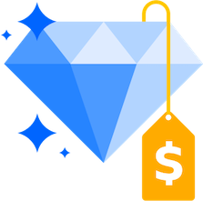 Diamond with pricetag illustration