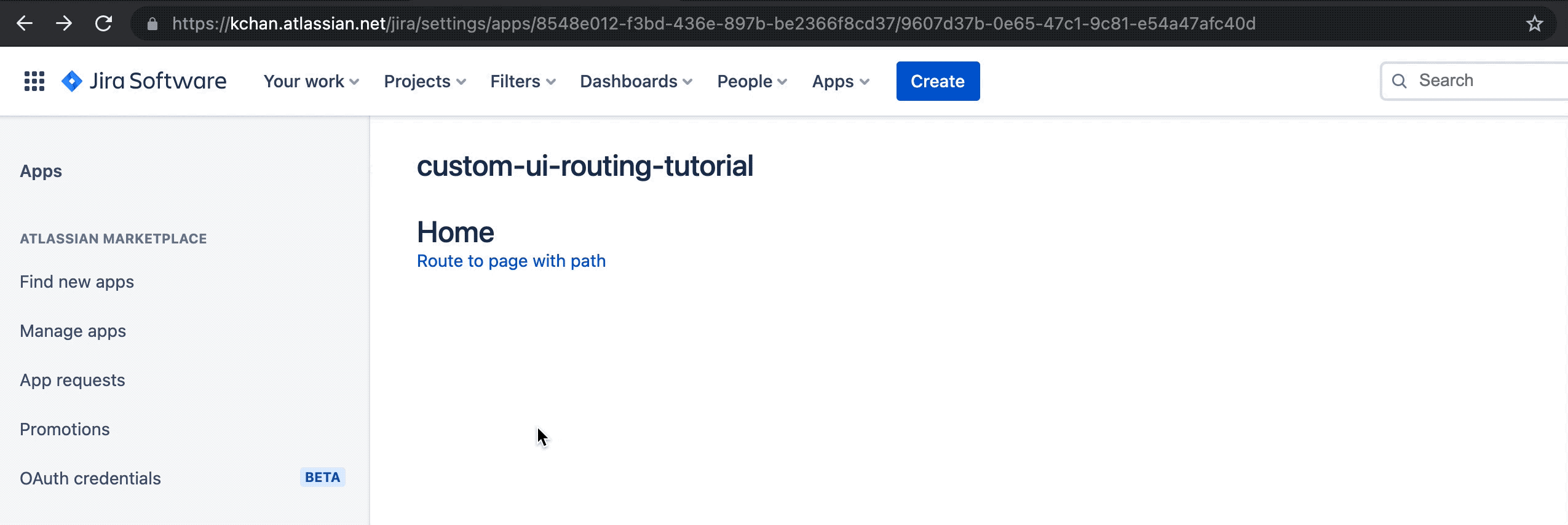 Example app with routing