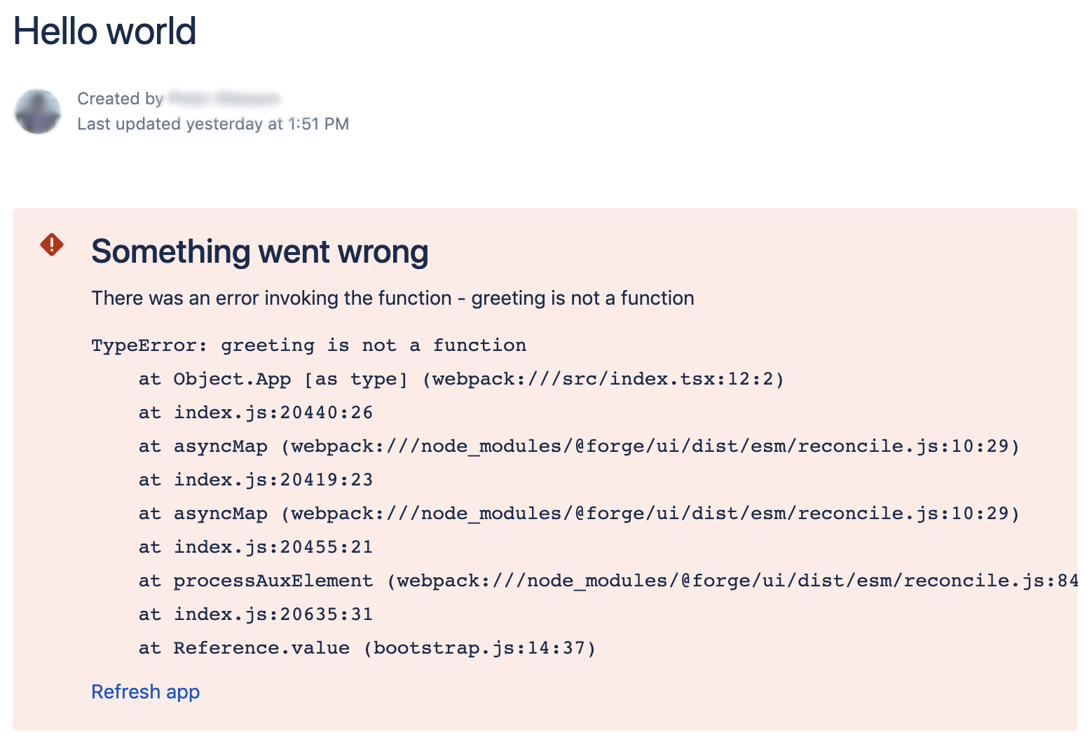 Runtime error example