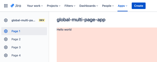 Apps with multiple global pages