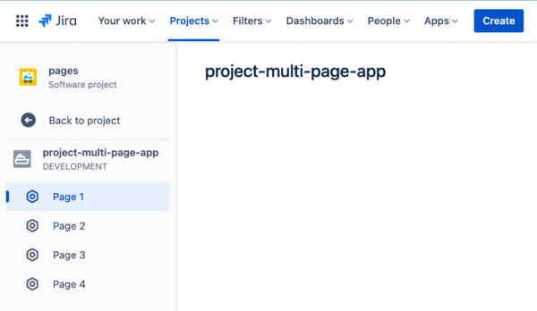 Project pages navigation