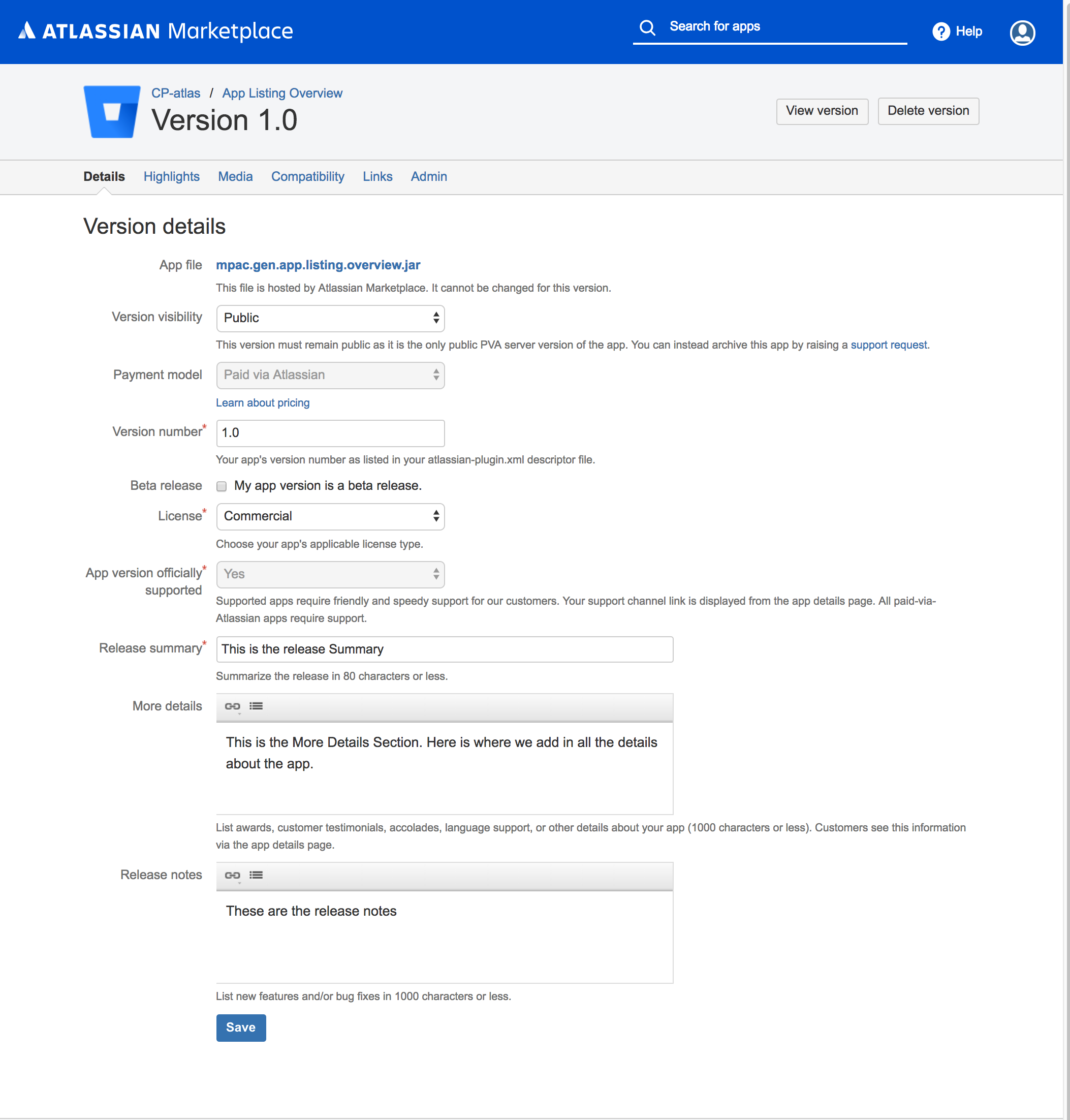 Editing your Marketplace listing