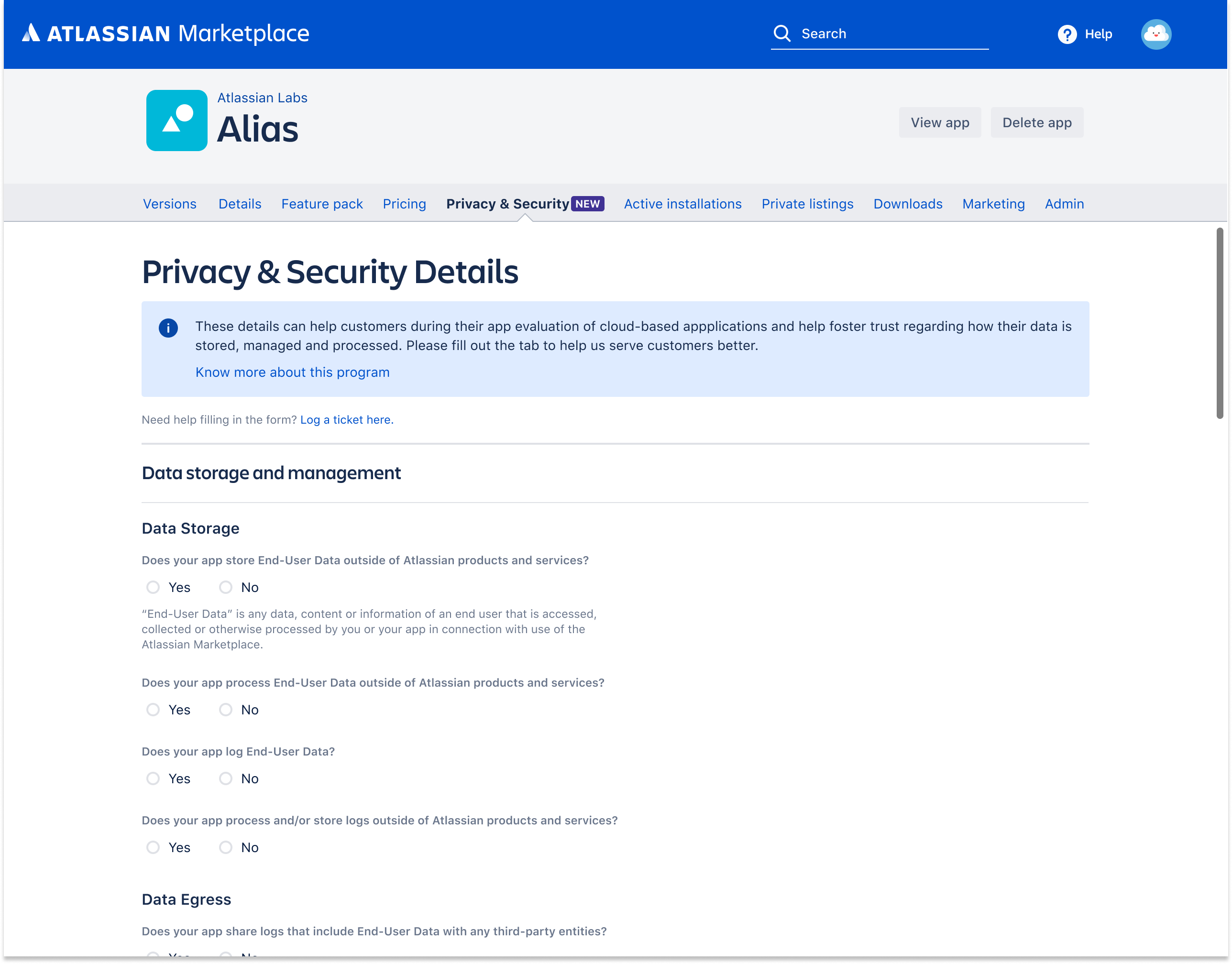 Privacy and Security details